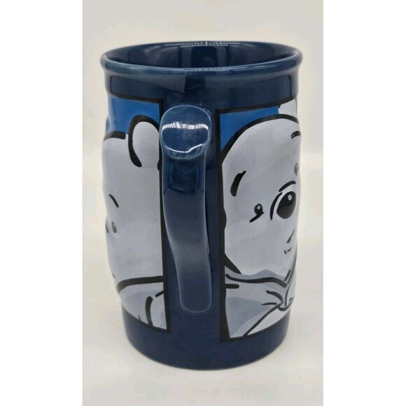Disney Store 3-D Winnie The Pooh Large Ceramic Coffee Tea Mug Blue Red Yellow - Picture 3 of 10